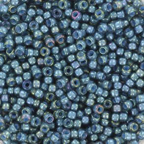 Miyuki seed bead, Fancy Lined Teal, size #11, 2x1,5 mm, appx. 1200 pcs