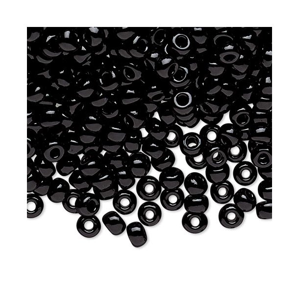 Miyuki seed bead #6, black, 4,5x3 mm, ca. 150 pcs. 12g, 