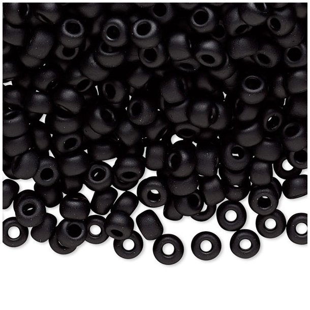 Miyuki seed bead #6, matte black, 4,5x3 mm, ca. 150 pcs. 12g, 