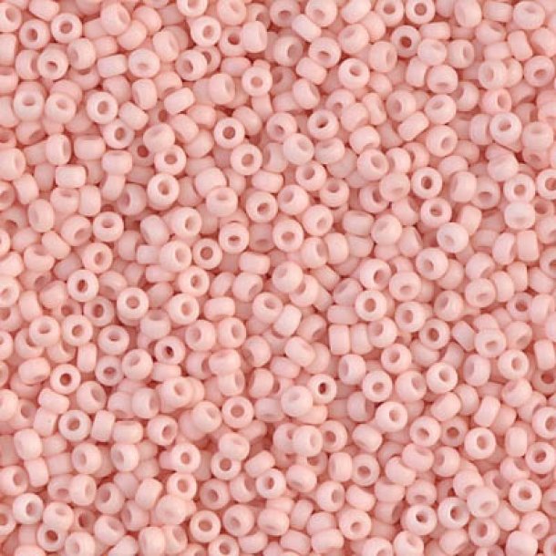 Miyuki seed bead, matte opaque, light pink, size #15, 1.5x1mm, 12g, 3000 pcs