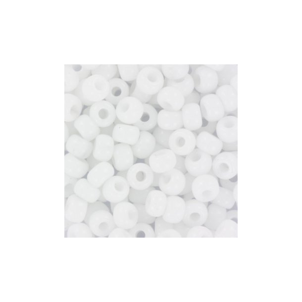 Miyuki seed bead #6, white, 4,5x3 mm, ca. 150 pcs. 12g, 
