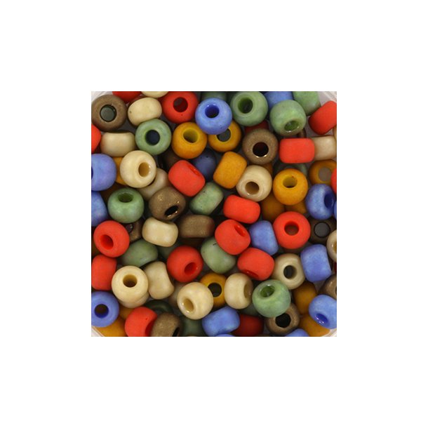 Miyuki seed bead #6, mix89, Spring fields, blue, green, red, yellow, 6-colors, 12g  