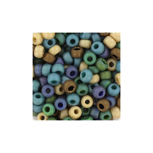 Miyuki seed bead #6, mix90, Tropical beach, blue, green, sand, 5-colors, 12g  