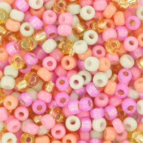 Miyuki seed bead, Pastel sorbet, mix121, 5-colour mix, #8, 3,1x2,1 mm, 10gr. 400pcs