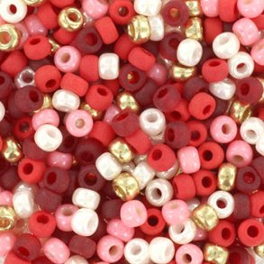 Miyuki seed bead, love sprinkles, mix125, 5-colour mix, #8, 3,1x2,1 mm, 12gr. 450pcs