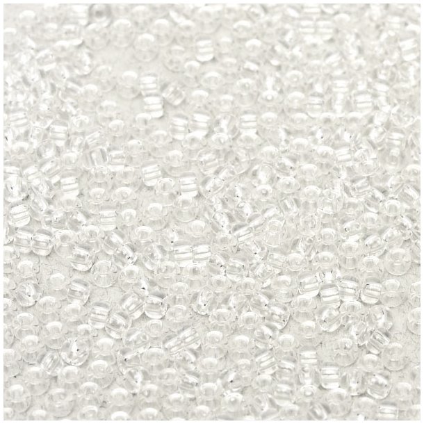 Miyuki seed bead, Crystal, clear, size #11, 2x1,5 mm, ca. 1200 pcs