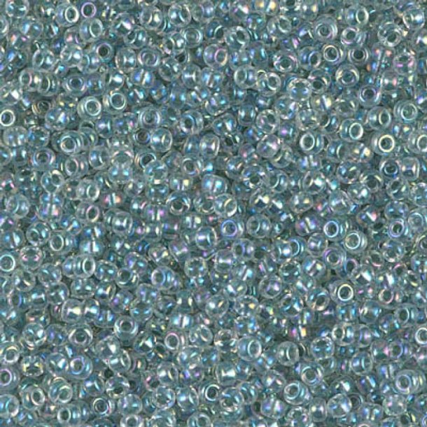 Miyuki seed bead, #11, sea foam lined crystal, 2x1,5 mm, 12 gr., 1200pcs