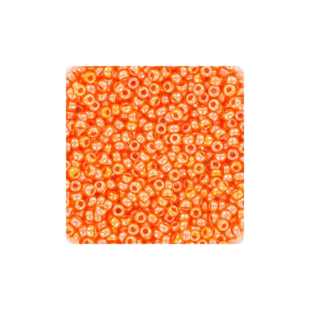 Miyuki seed bead, luster light orange, size #11, 2x1,5 mm, 12g, 1200 pcs