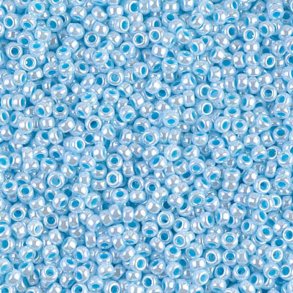 Miyuki seed bead, glänzend babyblau, Größe #11, 2x1,5 mm, 12Gr. ca. 1200 stk.