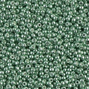 Miyuki seed bead, #11, verzinkt, Meeresgrn, glnzend, opak, 2x1,5 mm, 12g, 1200 stk