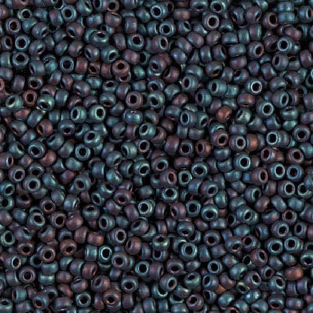 Miyuki seed bead, matted metallic indigo iris, size #11 2x1,5 mm, ca. 1200 pcs