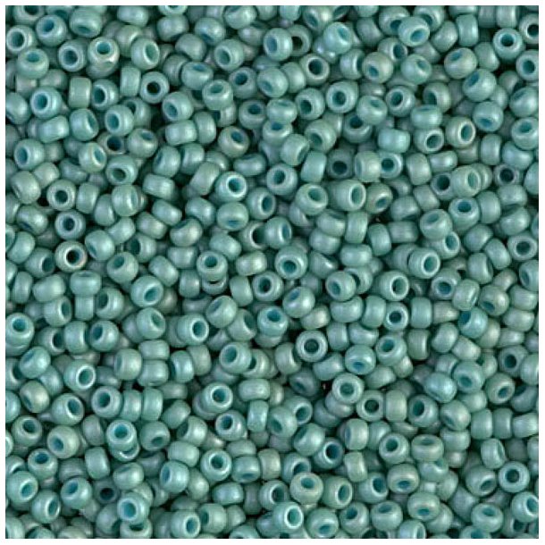 Miyuki seed bead, #11, Opaque, frosted, sea foam green, 2x1,5 mm, 1200pcs