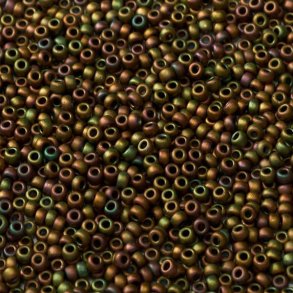 Miyuki Saatperle, Matt Metallisch khaki iris, #11, 2x1,5 mm, 12 Gramm, 1200 Stck