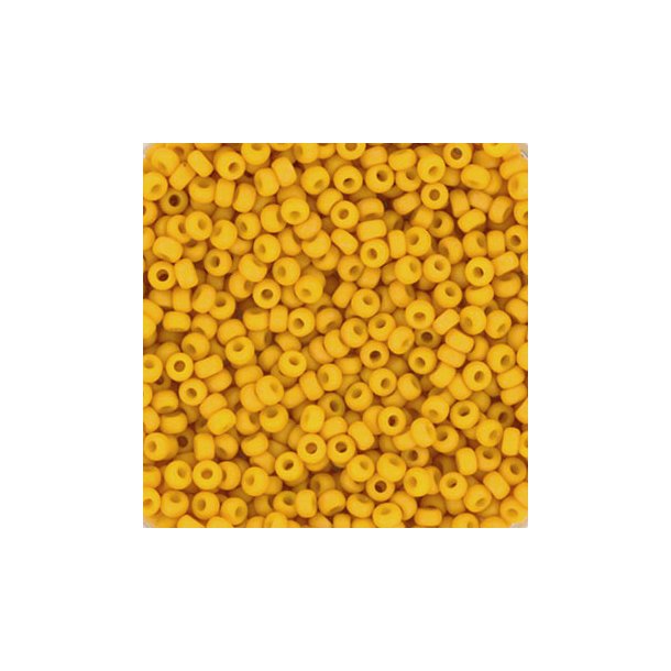 Miyuki seed bead, matte canary yellow, opaque, size #11, 2x1,5 mm, 12g, 1200 pcs