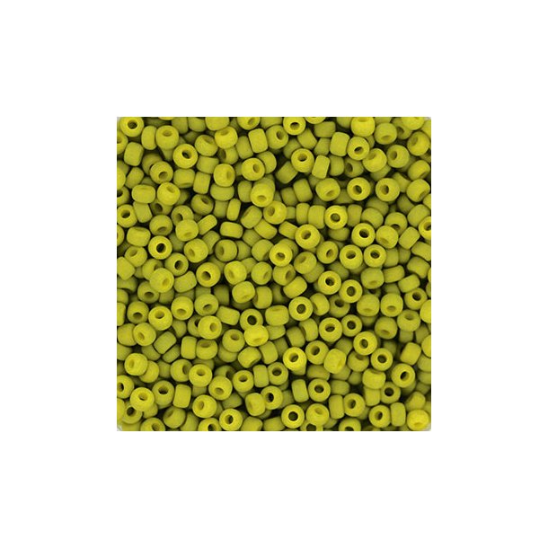 Miyuki seed bead, matte lime green, size #11, 2x1,5mm, 12g, 1200pcs