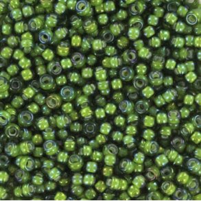 Miyuki seed bead, chartreuse-gr�n, gl�nzend, #11, 2x1,5 mm, 12g, 1200 stk