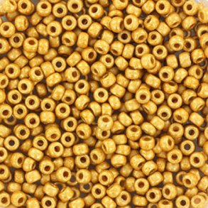 Miyuki seed bead, Duracoat, #11, galvanized golden, 2x1.5 mm, 12gr. 1200pcs