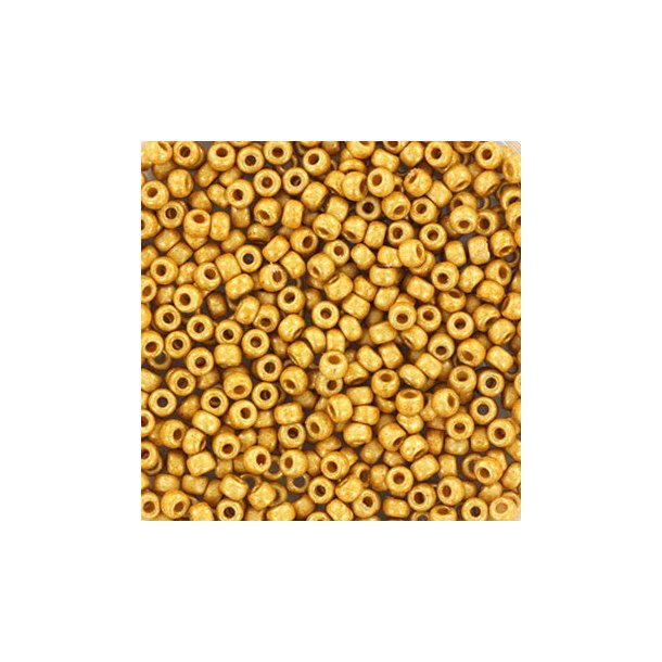 Miyuki seed bead, Duracoat, #11, galvanized golden, 2x1.5 mm, 12gr. 1200pcs