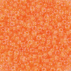 Miyuki seed bead, luminous soft orange, size #11, 2x1,5 mm, 12g, 1200 pcs
