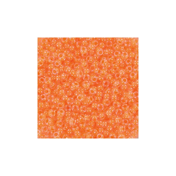 Miyuki seed bead, luminous soft orange, size #11, 2x1,5 mm, 12g, 1200 pcs