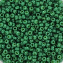 Miyuki seed bead, tannengr&uuml;n, opak, Gr&ouml;&szlig;e #11, 2x1,5 mm, 1200 stk