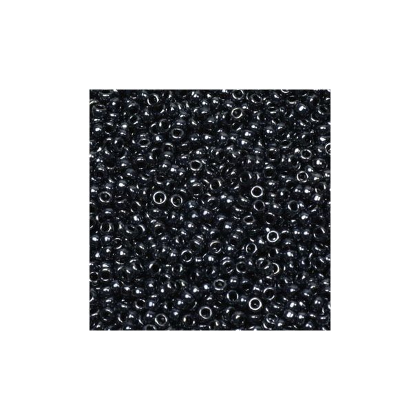 Miyuki seed bead, metallic, gunmetal, size #15, 1.5x1 mm, ca. 3000 pcs