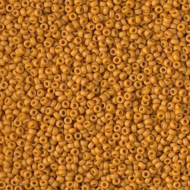 Miyuki seed bead, matte mustard yellow, opaque, #15, 1,5x1 mm, 12g, 3000pcs