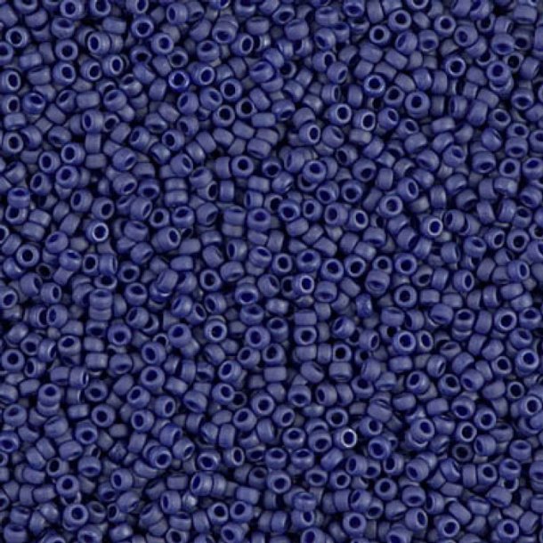 Miyuki seed bead, matte, cobalt blue, luster, size #15, 1,5x1 mm, ca. 3000 stk.