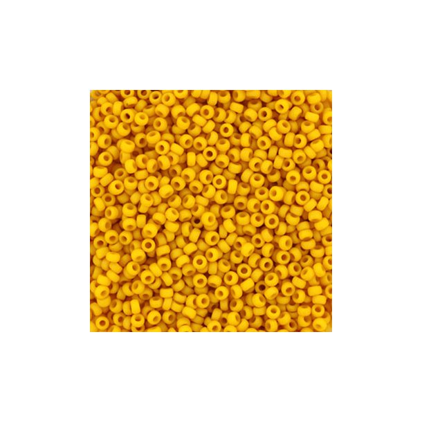 Miyuki seed bead, matte Canary yellow, opaque, size #15, 1,5x1 mm, 12g, 3000pcs