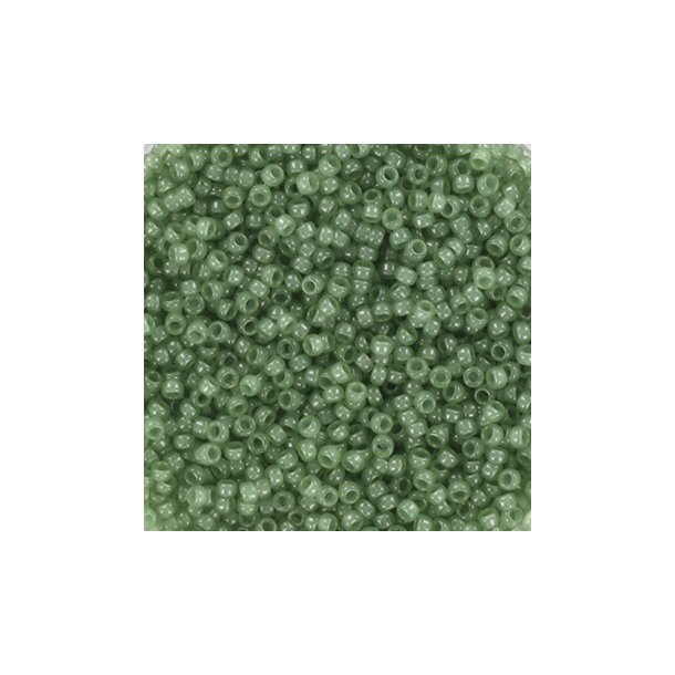 Miyuki seed bead, Ceylon, durchscheinendes Salbeigr�n, Gr��e #15, 1,5x1 mm, ca. 3000 stk