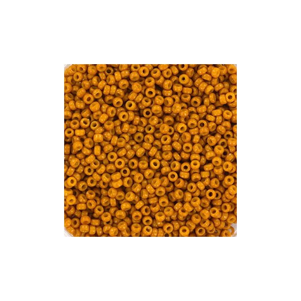 Miyuki seed bead, hawthorne yellow, opaque, Duracoat, #15, 1,5x1 mm, 12g, 3000pcs