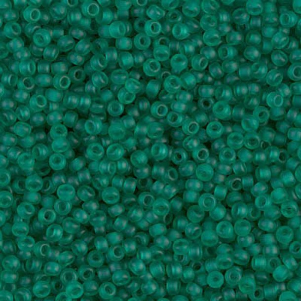 Miyuki seed bead, #6, matte transparent, emerald green, 4.5x3 mm, appx. 150 pcs. 12g