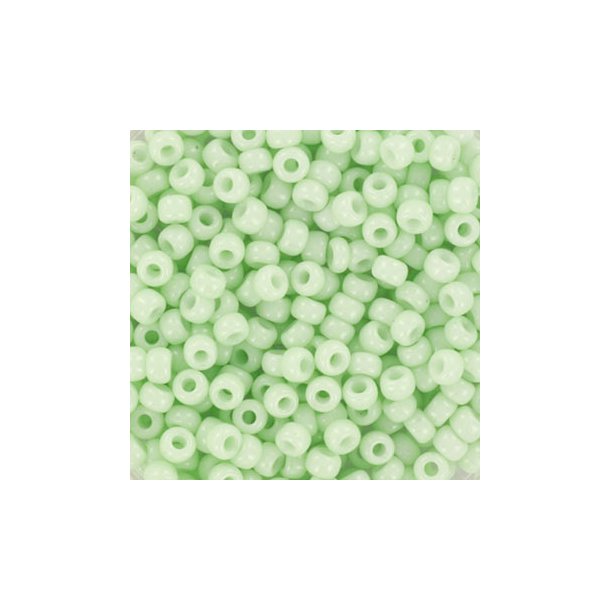 Miyuki seed bead, light mint #8, 3x1.8mm, ca. 480pcs. 12 gram