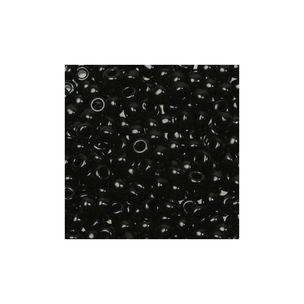 Miyuki seed bead, black #8, 3x1.8mm, ca. 480pcs. 12 gram