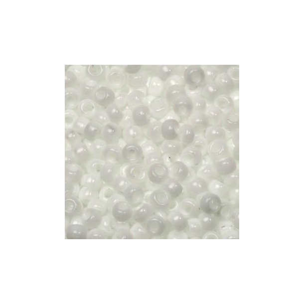 Miyuki seed bead, white #8, 3x1.8mm, ca. 480pcs. 12 gram