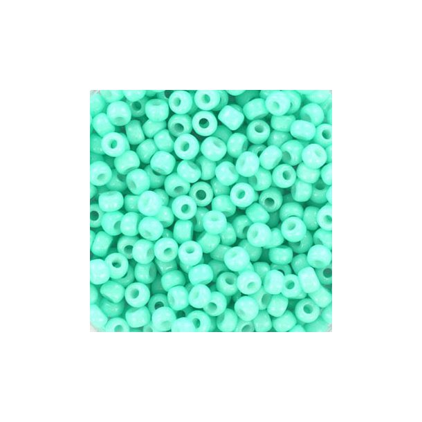 Miyuki seed bead, turquoise #8, 3x1.8mm, ca. 480pcs. 12 gram