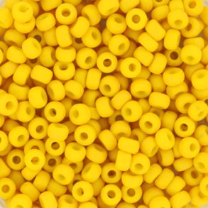 Miyuki seed bead, matteret kanarie gul#8, 3x1,8 mm, ca. 480 stk. 12 gram