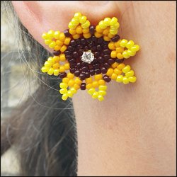 Ohrstecker mit Kristall, vergoldetes Silber, 13x3 mm, 2 Stk