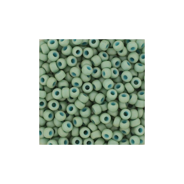 Miyuki, Seed bead, opak, mattiert meerschaumgr�n #8, 3x1,8 mm, ca. 400 Stk., 10 gram