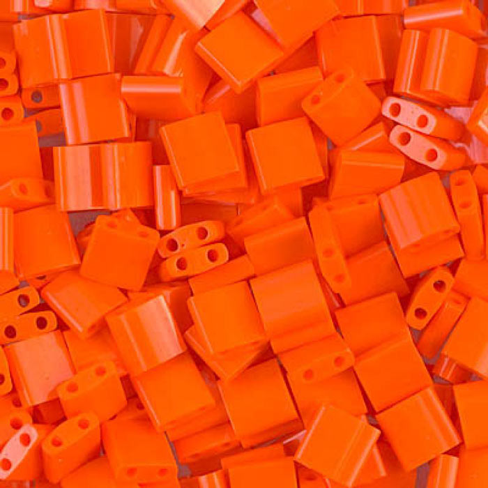 Tila-Perlen, 2-Loch-Perle, orange, 5x5x2 mm, 10 g, 120 Stk