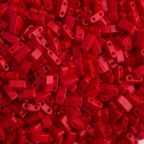 Miyuki halbe Tila Perlen, 2-Loch-Perle, dunkelrot, 5x2,3 mm, 5 g, 130 Stk.