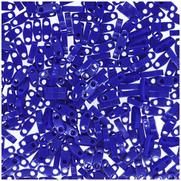 Miyuki half Tila, two-hole-bead, opaque, cobalt blue, 5x2.3x2mm, 5gr, 130pcs