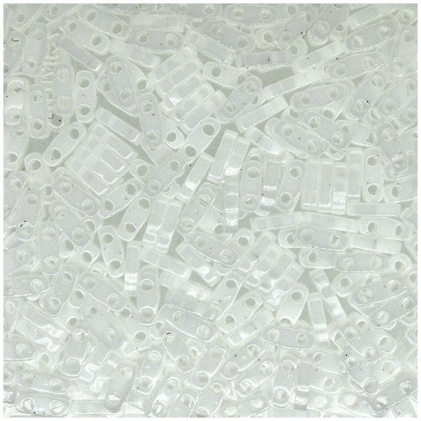 Miyuki, quarter-Tila, two-hole-bead, white, opaque, 5x1.3mm, 5gr, ca. 220pcs