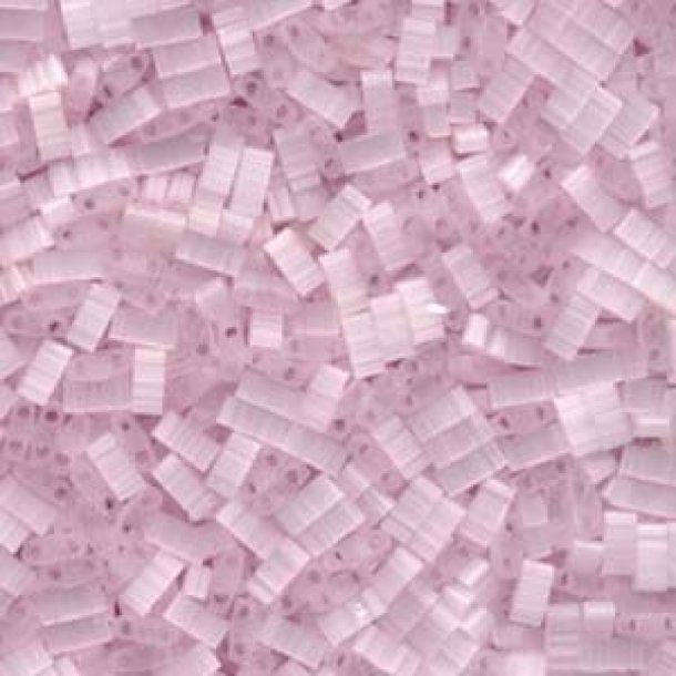 Miyuki half Tila, two-hole-bead, pale light pink, silk luster, 5x2.3mm, 5g, 130pcs