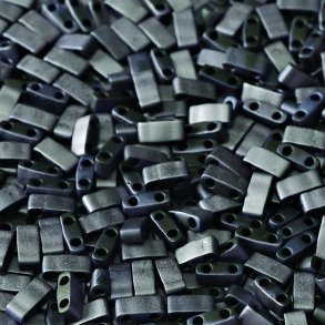 Miyuki half-Tila, two-hole-bead, opaque, matte dark blue, 5x2.3x2mm, 5g, 130pcs