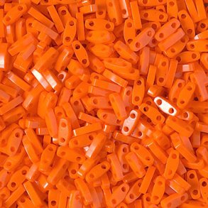 Miyuki quarter Tila, two-hole-bead, opaque, orange, 5x1.3mm, 5g, 220pcs