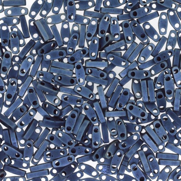 Miyuki, quarter Tila, two-hole-bead, opaque, matte, bluish grey, glistening, 5x1.3mm, 5gr, 220pcs