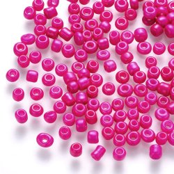 Glas Seed bead, fuchsia, opak, #11, ca. 2x1,5 mm, 10 gr., ca. 650 Stk.