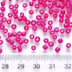 Glas Seed bead, fuchsia, opak, #11, ca. 2x1,5 mm, 10 gr., ca. 650 Stk.