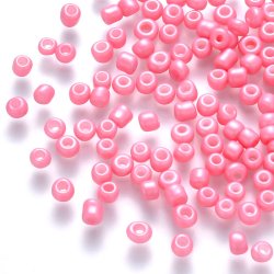 Glas Seed bead, rosa, opak, #11, ca. 2x1,5 mm, 10 gr., ca. 650 Stk.